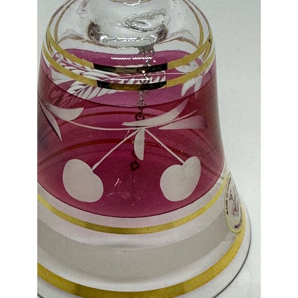 VTG Hungarian Crystal Bell Handcrafted Ajka Cherry Cut Glass Collectible 3"x6.5" - Picture 5 of 9